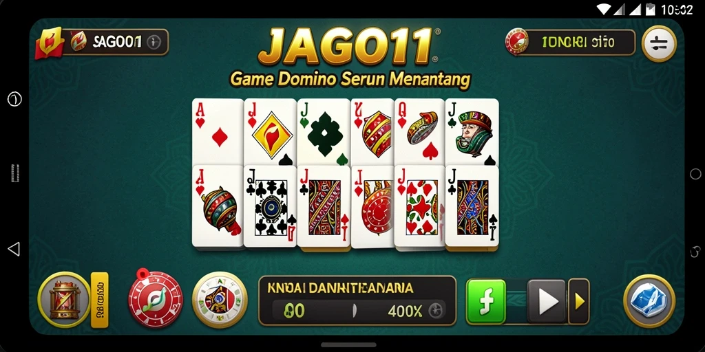 Screenshot gameplay JAGO11 menampilkan keseruan bermain domino online.
