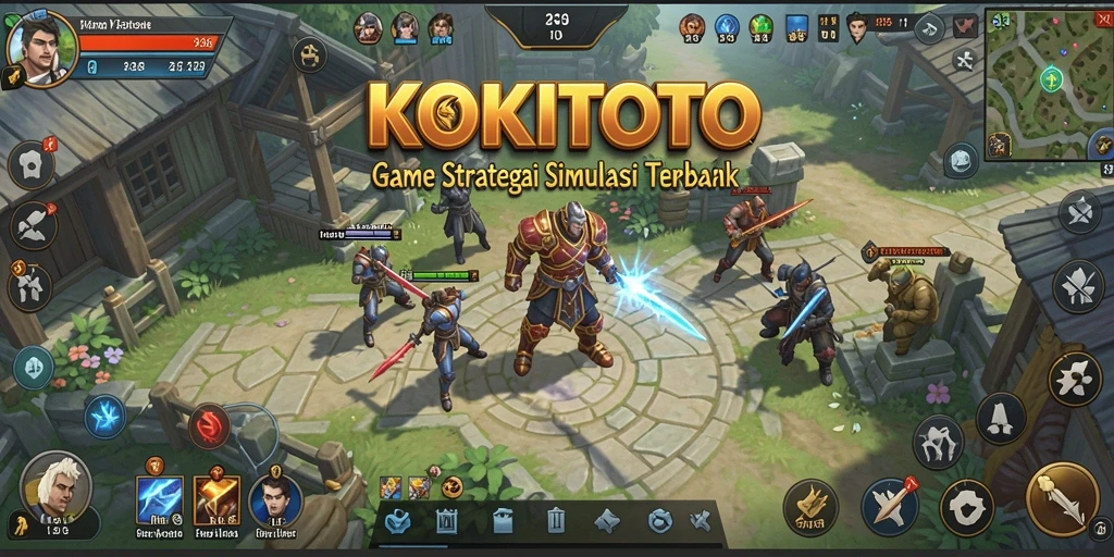 Gameplay KOKITOTO yang menarik dengan elemen strategi dan membangun kota.