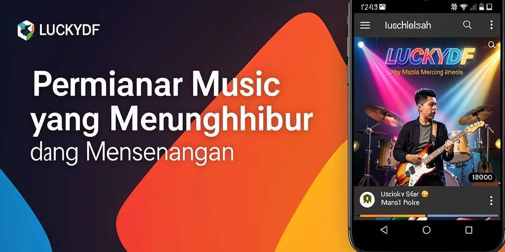 Tampilan screenshot utama LUCKYDF menampilkan gameplay Musik yang mengasyikkan.