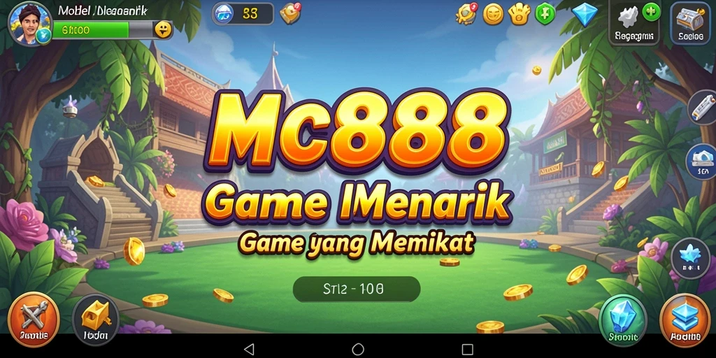 Tampilan gameplay utama dari MC888 yang penuh warna dan menarik.