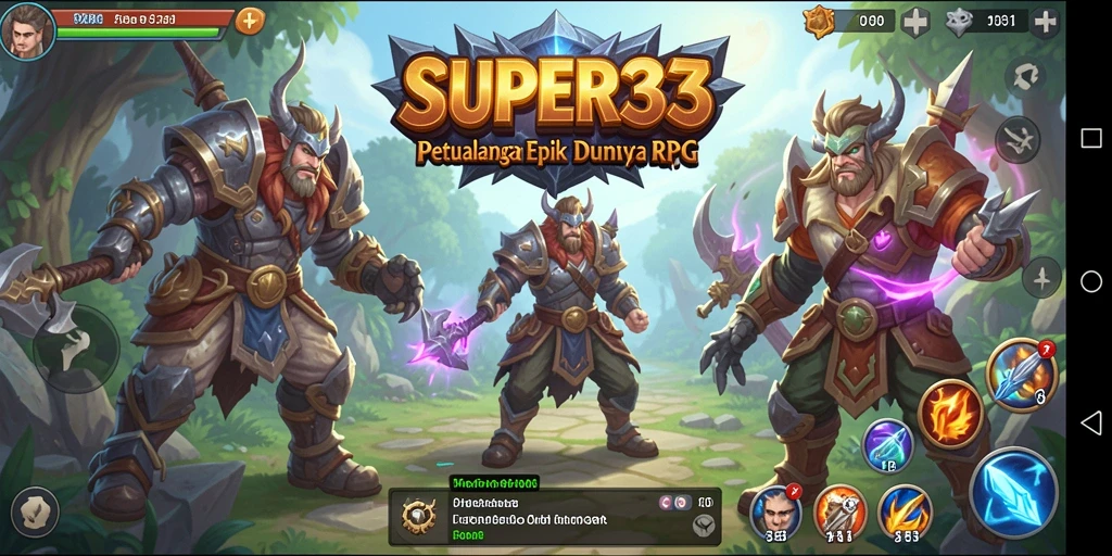 Tampilan gameplay epik dalam petualangan RPG SUPER33.