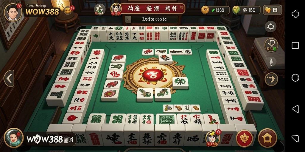 Tampilan gameplay WOW388 yang menampilkan aksi Mahjong yang mendebarkan.